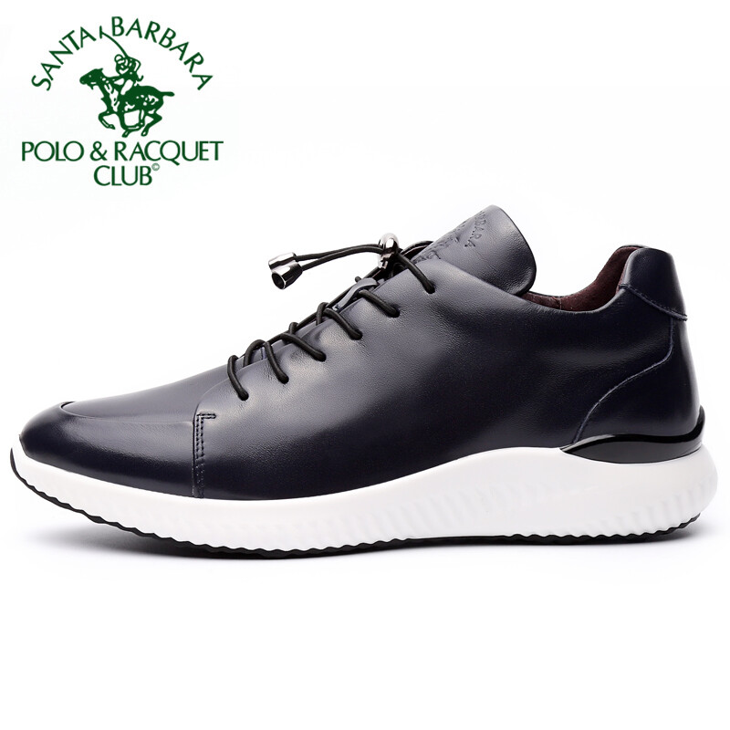 圣大保羅 休閑鞋男 秋季新款運動休閑男鞋 英倫男士休閑皮鞋 藍色 41碼