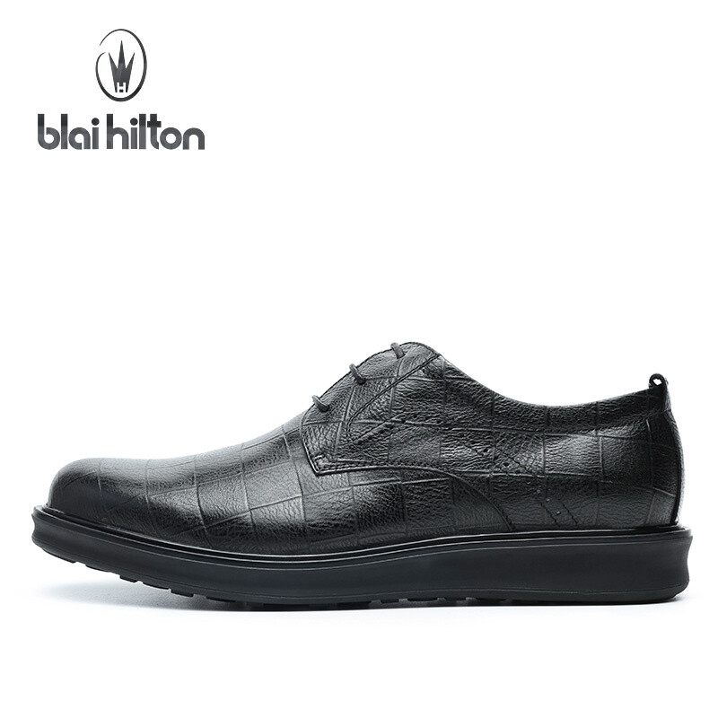 布萊希爾頓 2016秋季新款真皮休閑皮鞋男休閑鞋英倫復古時尚潮鞋子 SD6157 黑色 38