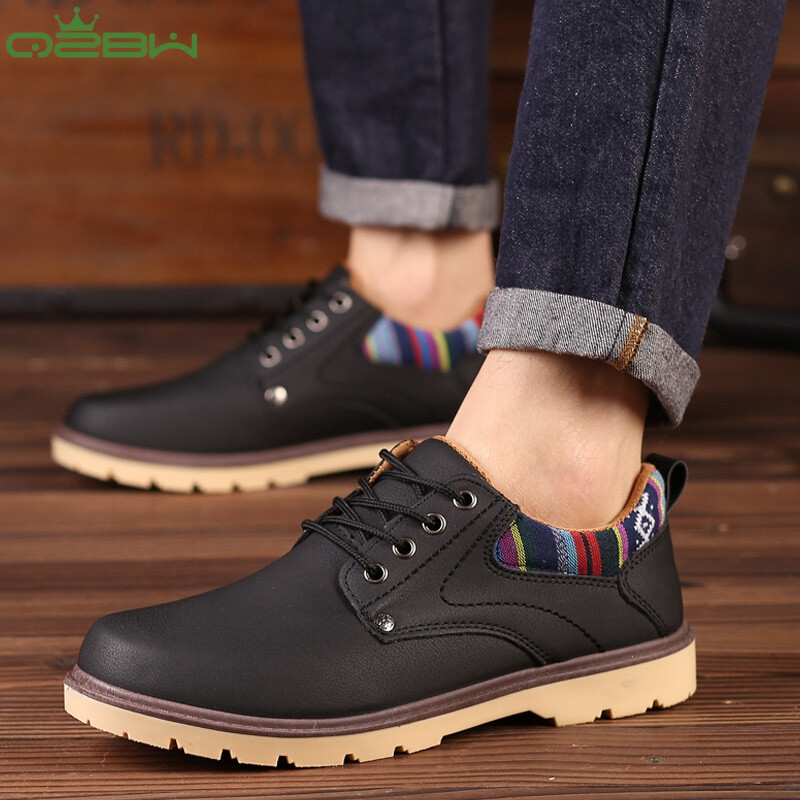 春之北緯運動休閑男鞋2016秋冬男休閑鞋圓頭皮鞋英倫透氣低幫潮流前系帶男鞋7701BYXY 藍色 44