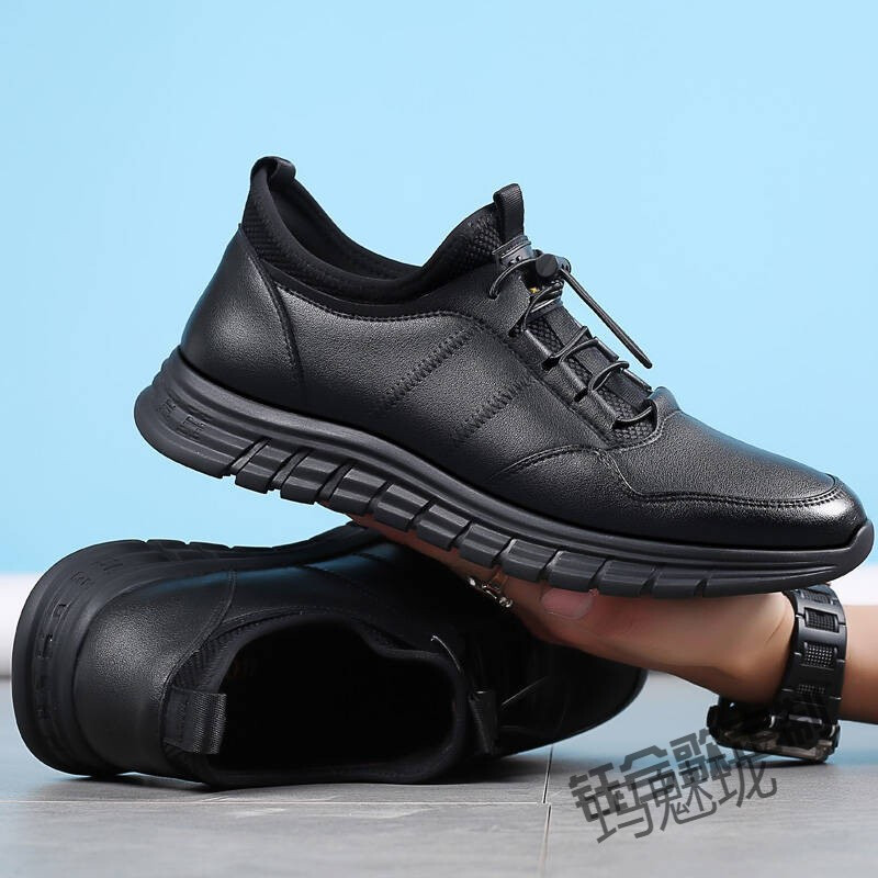 春夏男士平底休閑皮鞋 舒適透氣，時尚百搭