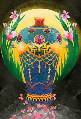 藍(lán)韻國潮 探秘中國風(fēng)瓷器梅瓶的工藝之美與插畫新生